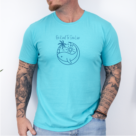 Be Kind To Sea Life With Whale T Shirt - Minimalist Design - Comfort Colors Tee