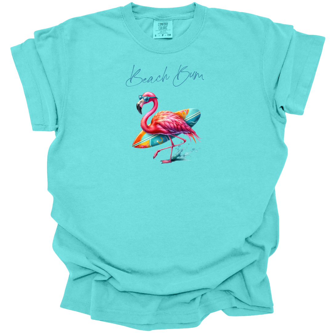 Beach Bum t-shirt - pink flamingo t-shirt - Comfort Colors flamingo shirt