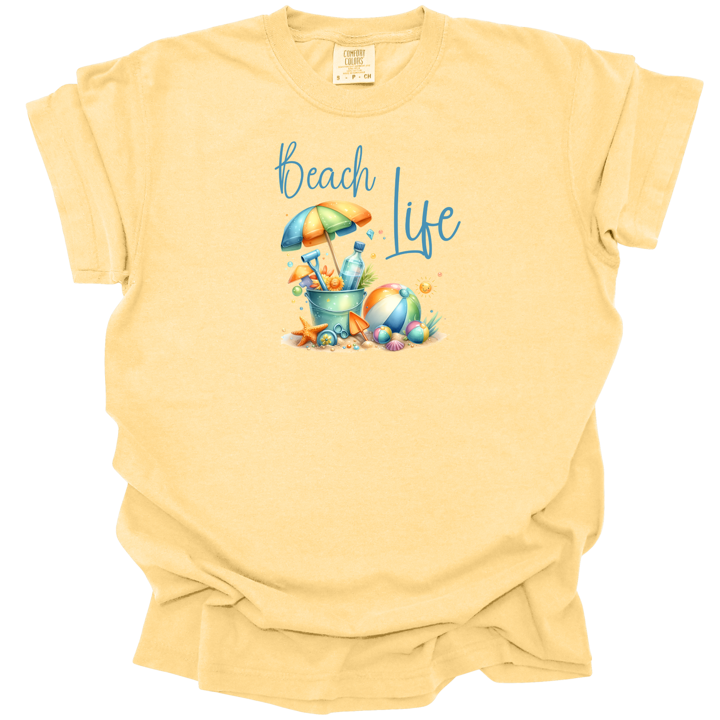 Beach life t-shirt - Comfort Colors beachwear - playful beach design tee