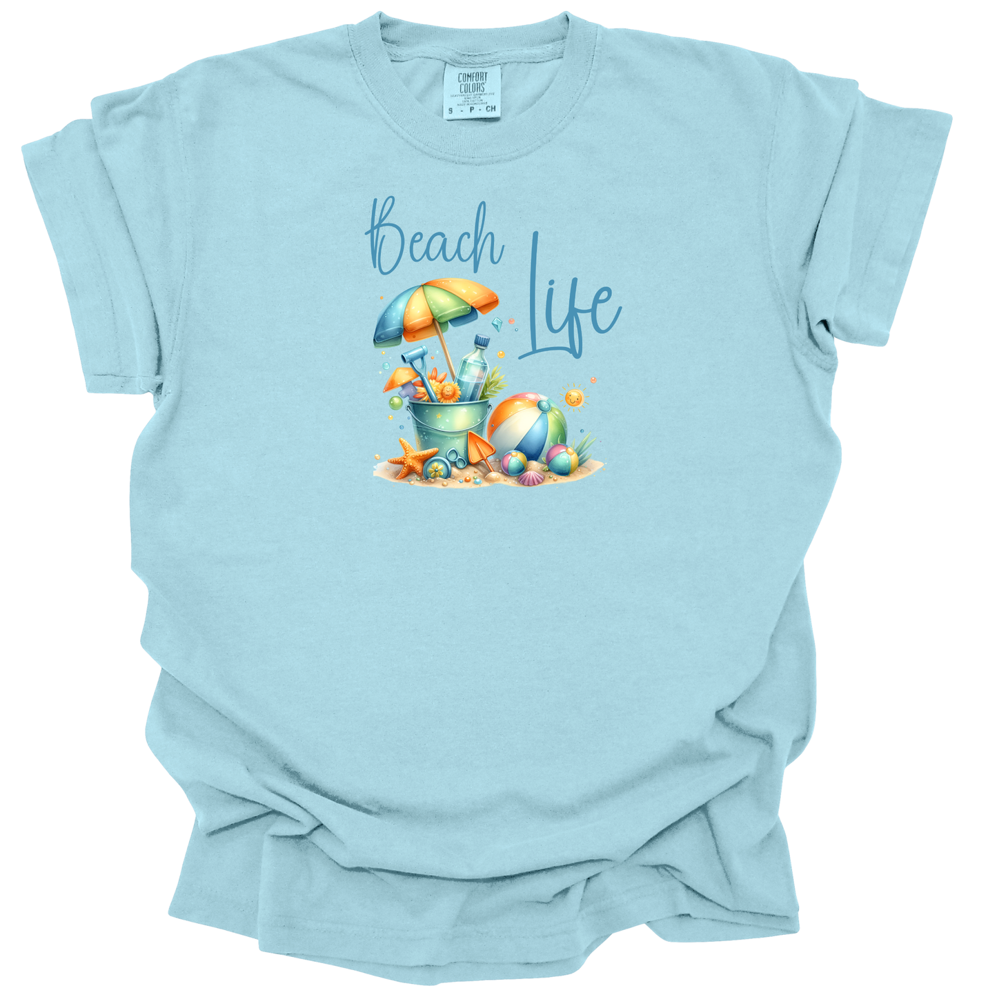 Beach life t-shirt - Comfort Colors beachwear - playful beach design tee