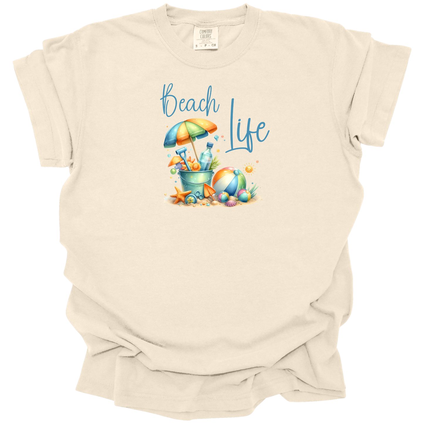 Beach life t-shirt - Comfort Colors beachwear - playful beach design tee