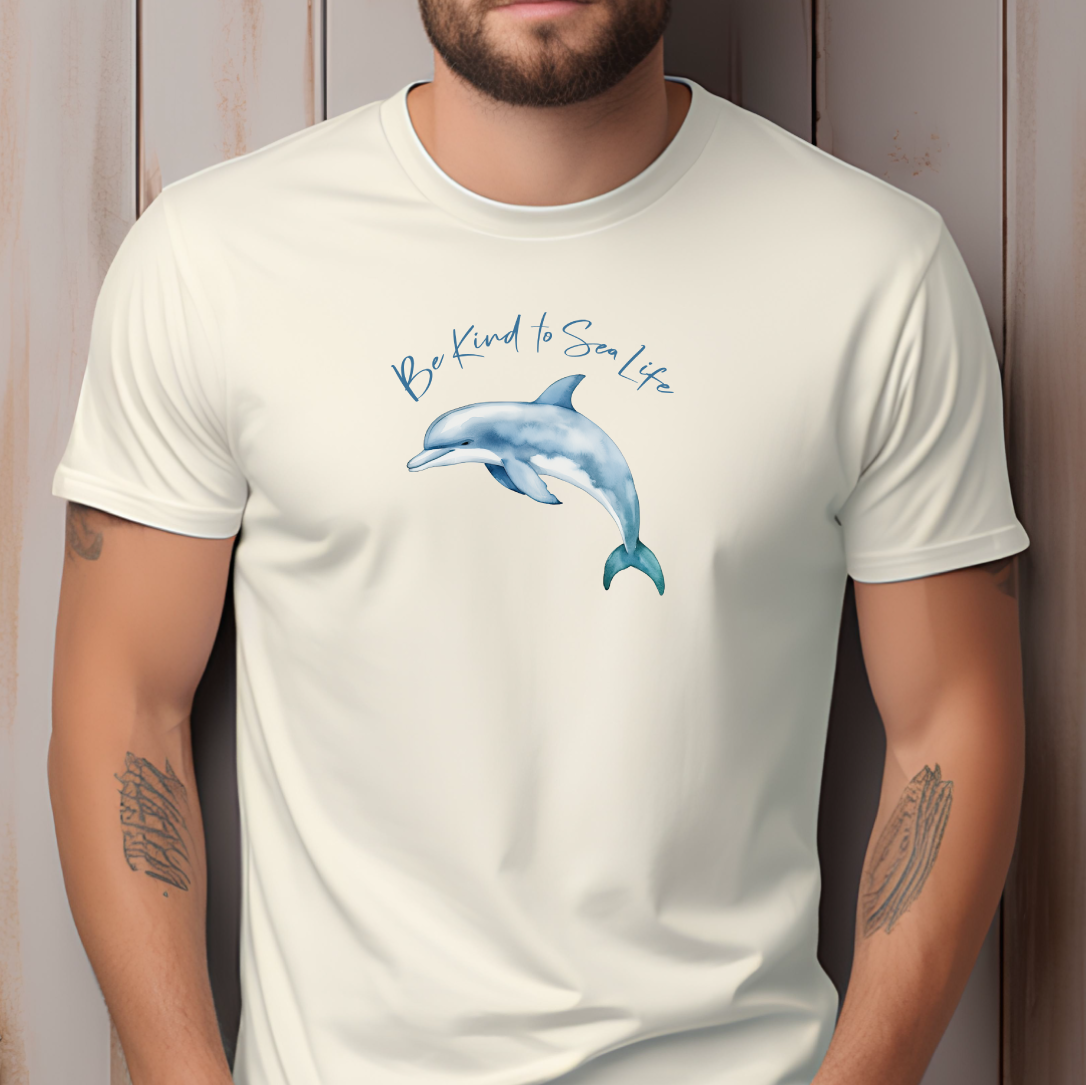 Be kind to sea life t-shirt - dolphin graphic t-shirt - Comfort Colors sea life shirt