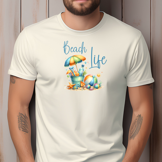 Beach life t-shirt - Comfort Colors beachwear - playful beach design tee