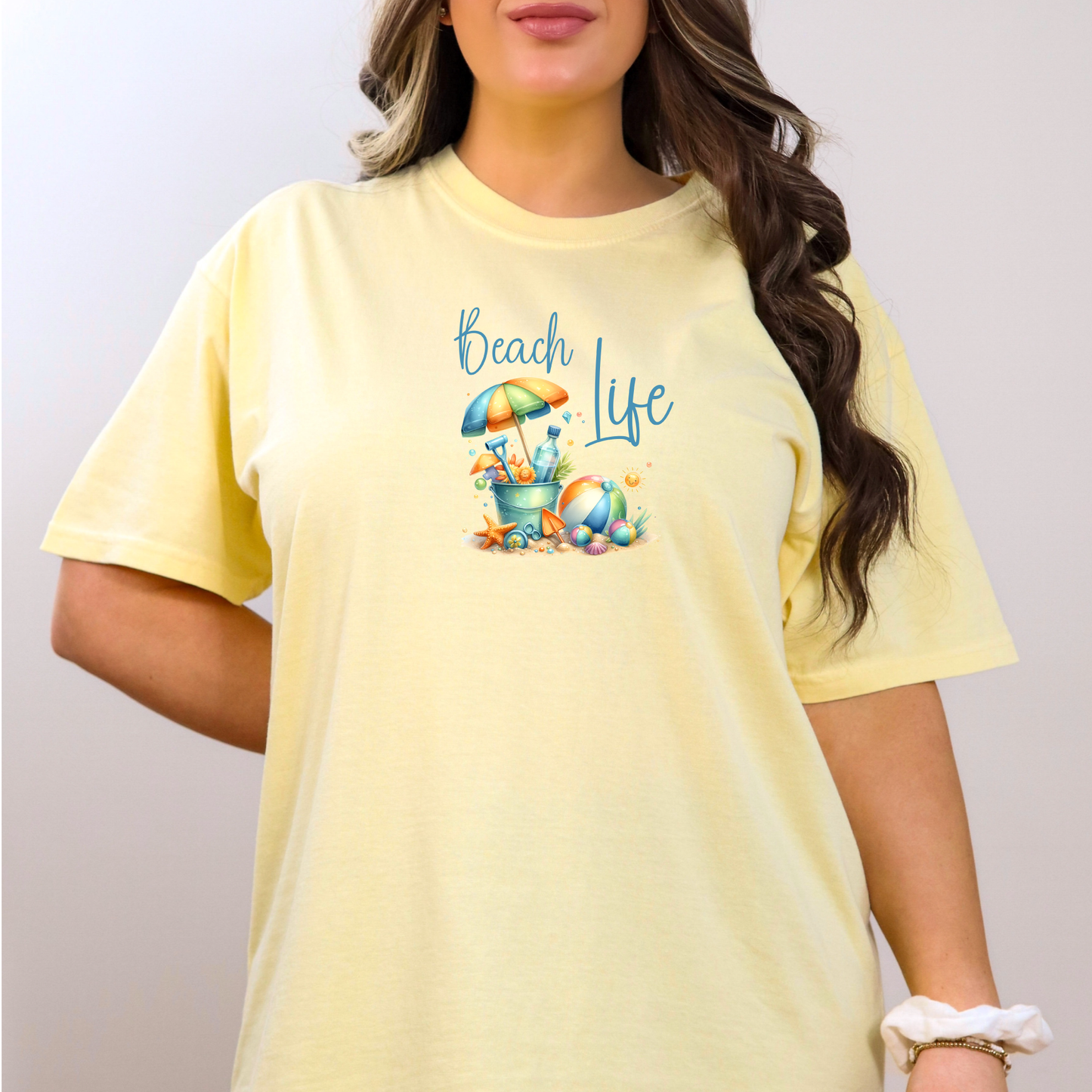 Beach life t-shirt - Comfort Colors beachwear - playful beach design tee