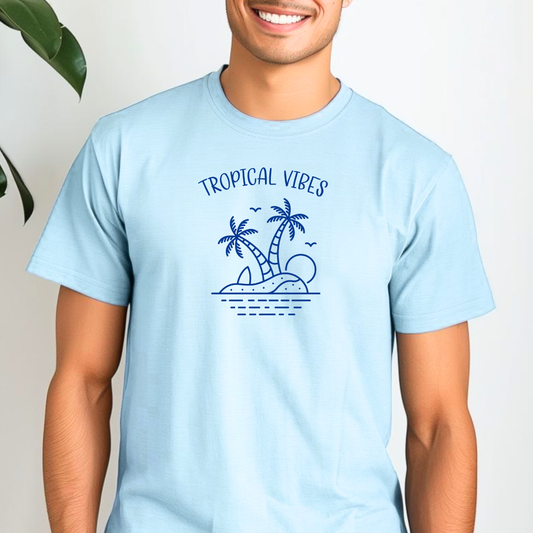 Tropical Vibes Tee - Summer Essentials - Men's Collection -Comfort Colors