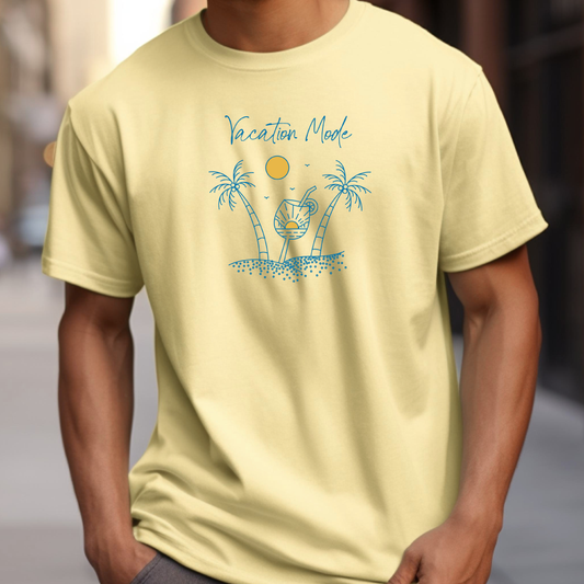 Vacation Mode T Shirt Line Art Design - Men's Collection - Comfort Colors