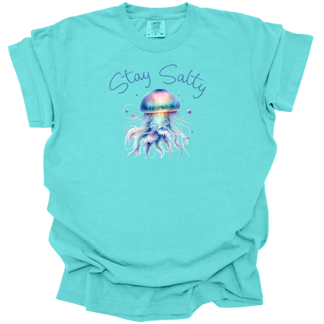 Stay Salty T-shirt - Colorful Jellyfish Design -  Comfort Colors Tee