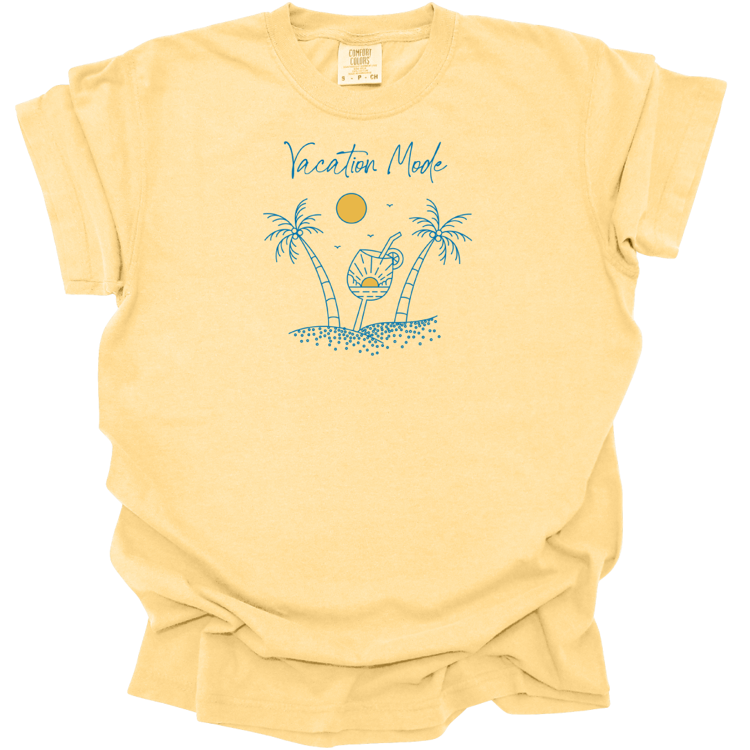 Vacation Mode T Shirt Line Art Design - Men's Collection - Comfort Colors