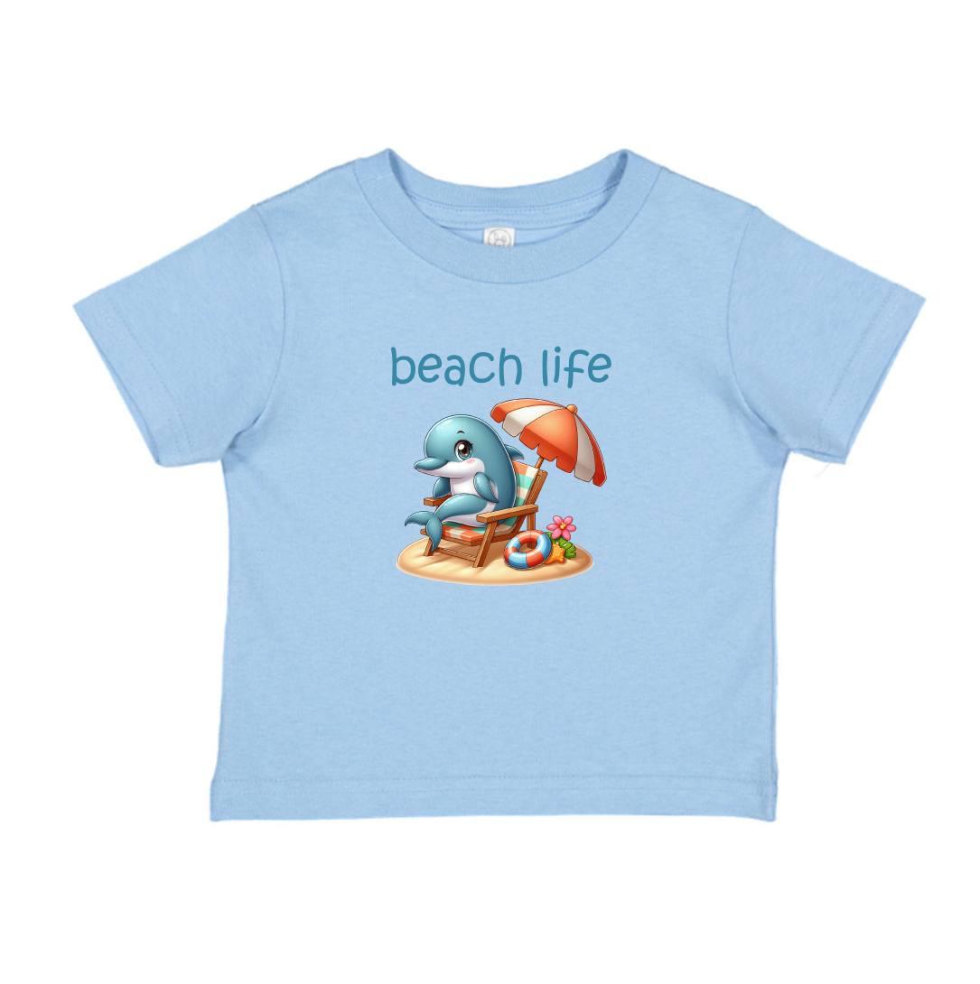 Toddler Tee - Beach Life - Cute Dolphin Graphics - 2T-6