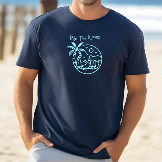 Ride The Waves T-shirt for Beach Lovers - Men's Collection - Comfort Colors